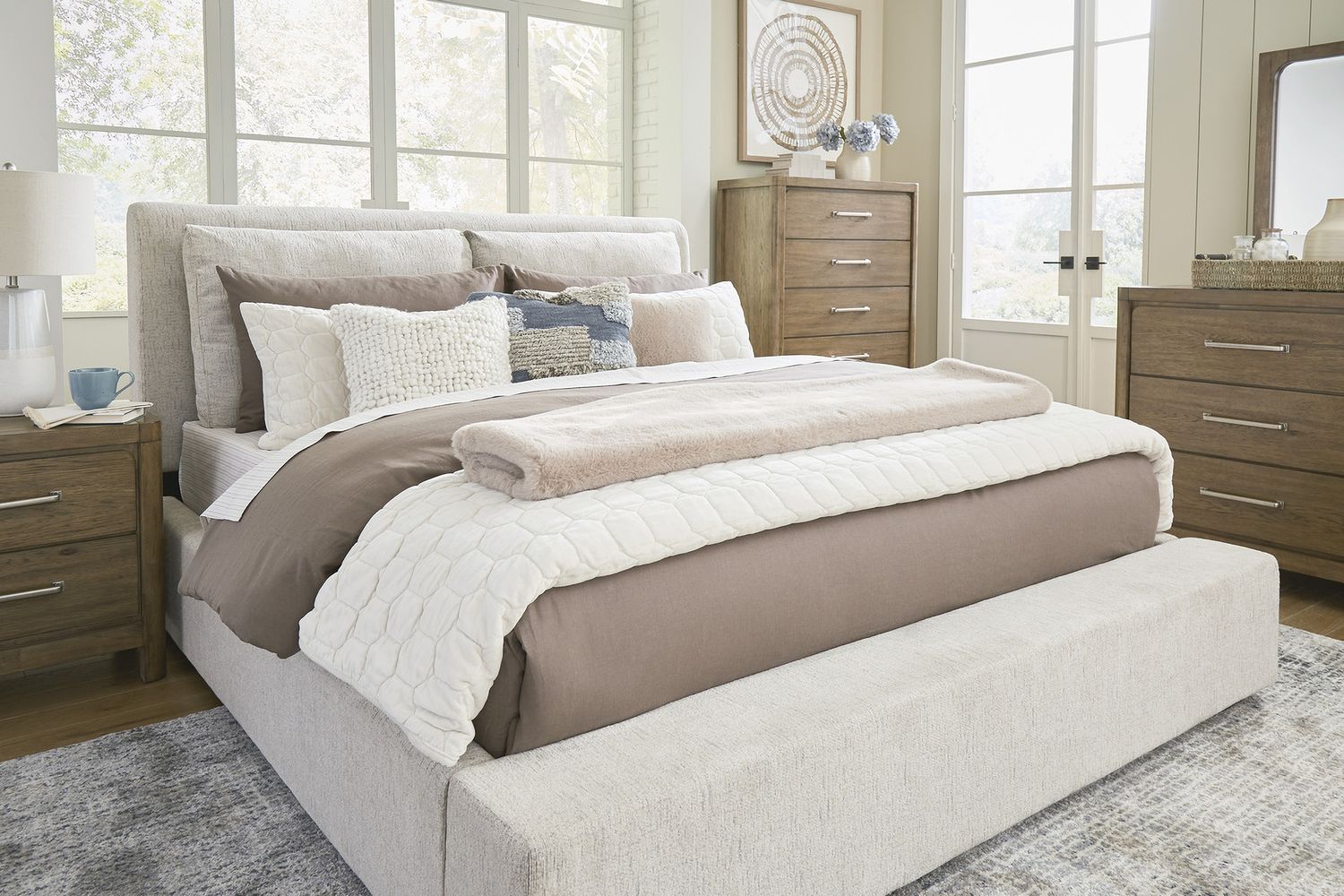 Cabalynn Oatmeal King/California King Upholstered Headboard Only B97478