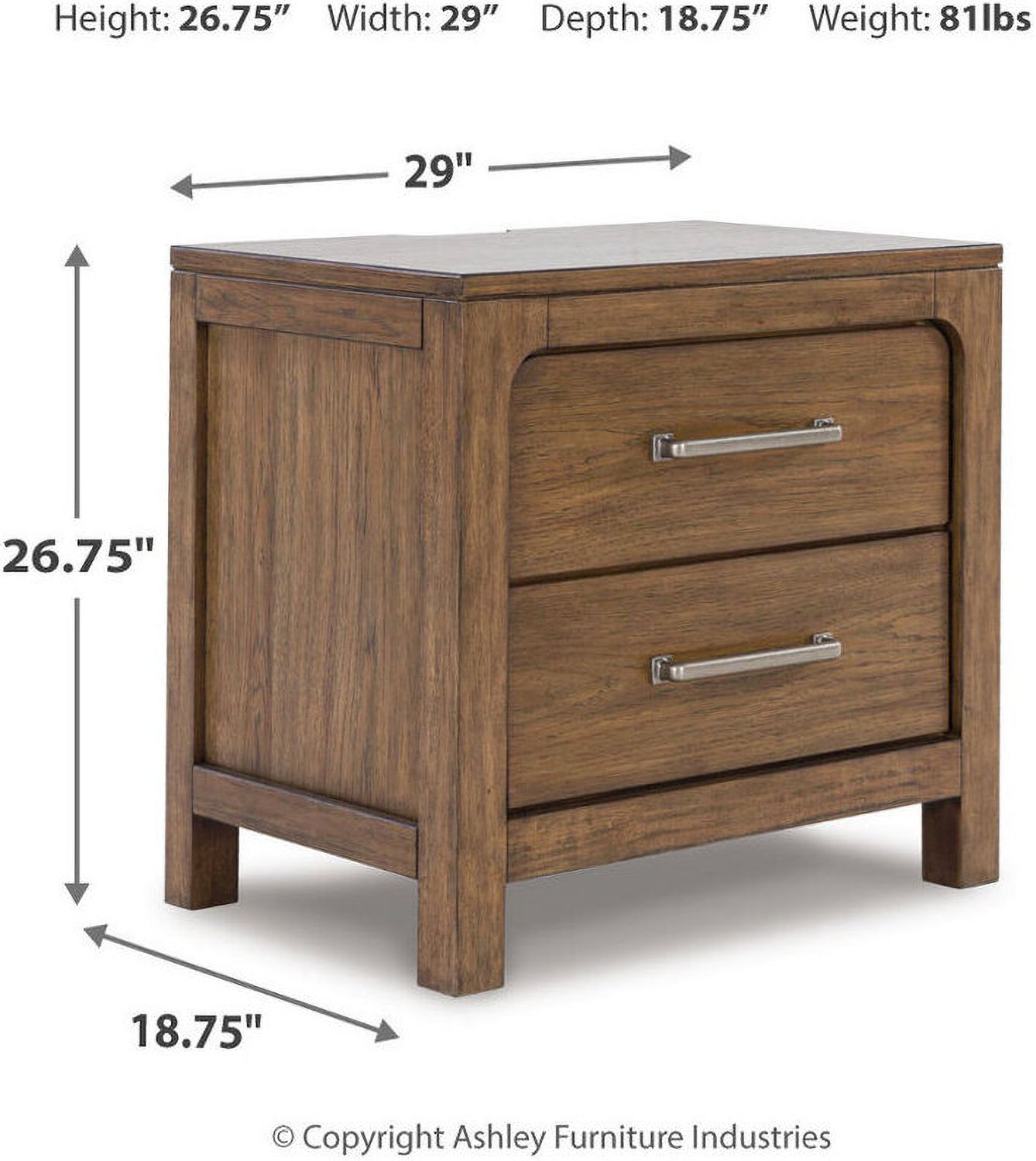 Cabalynn Light Brown Two Drawer Night Stand B97492