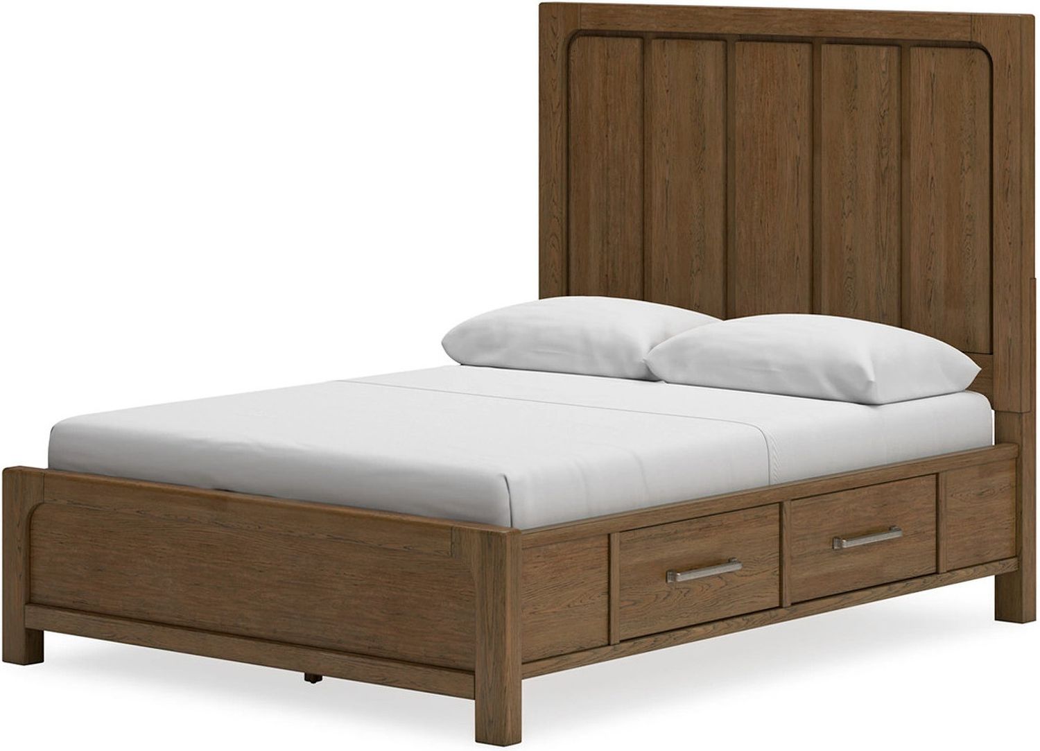 Cabalynn Queen Panel Bed with Storage In Light Brown B974B4