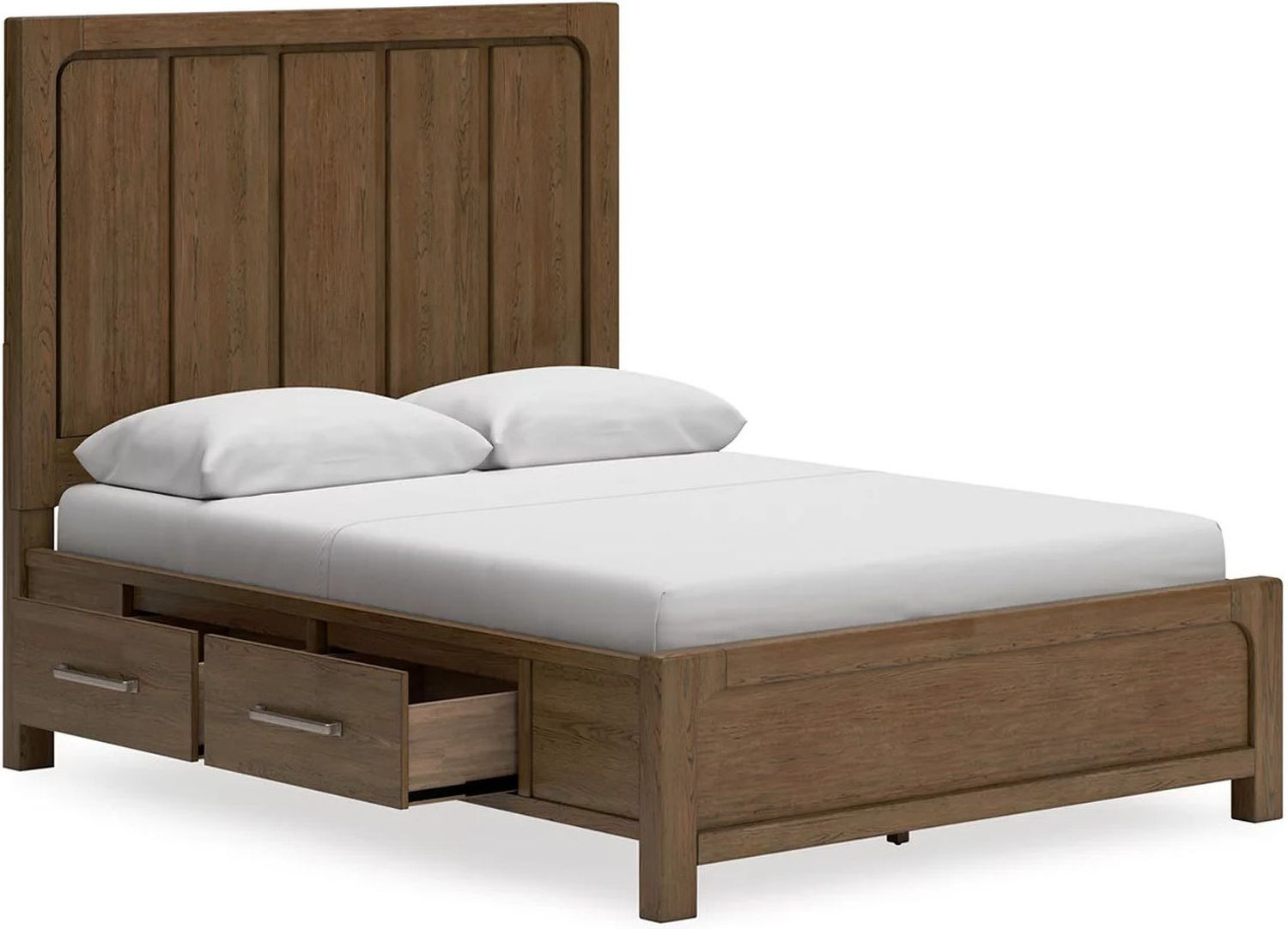Cabalynn Queen Panel Bed with Storage In Light Brown B974B4
