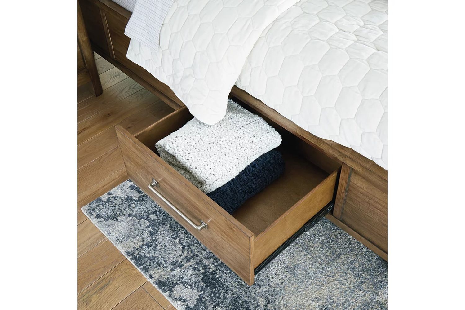Cabalynn Queen Panel Bed with Storage In Light Brown B974B4