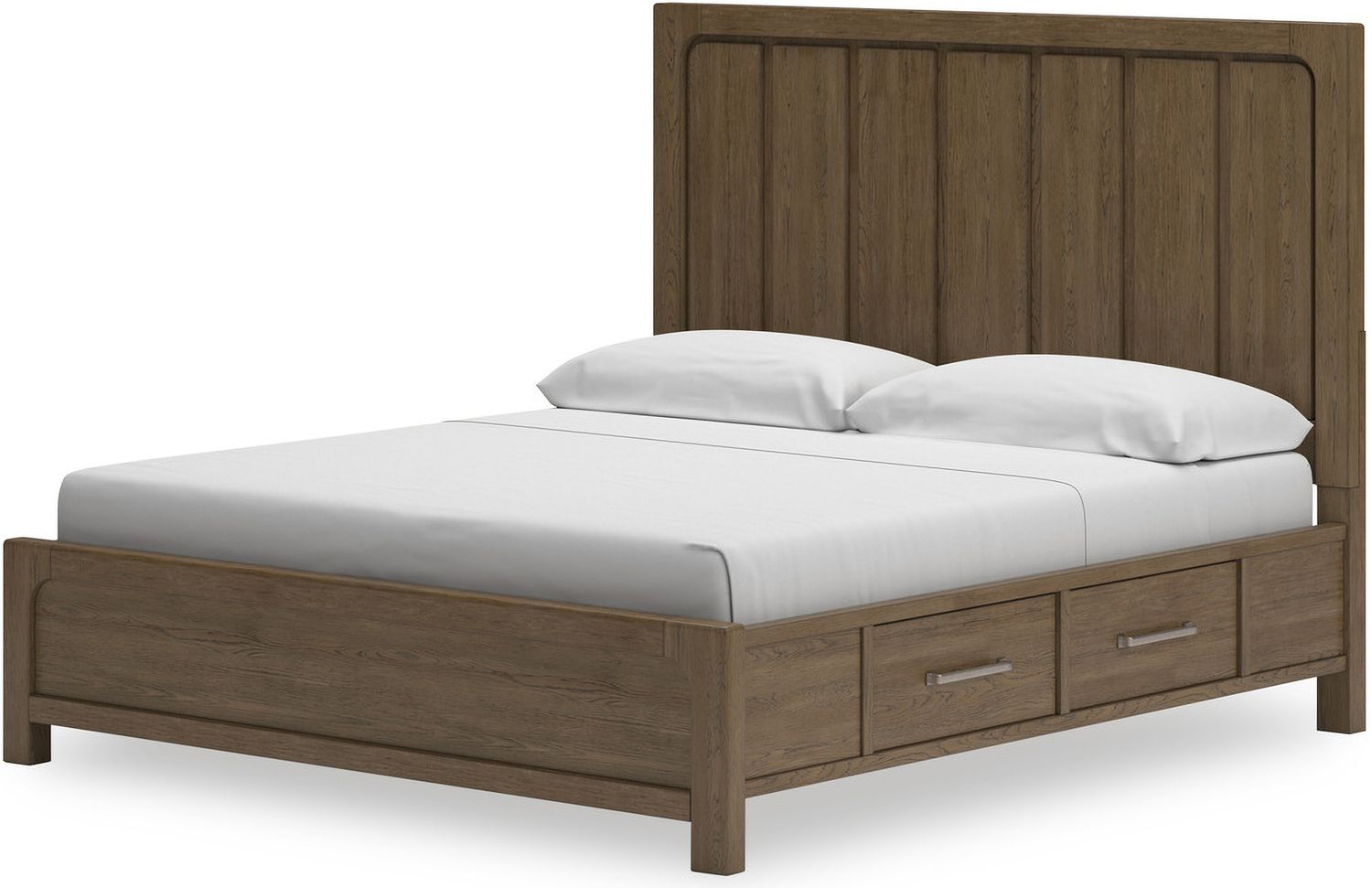Cabalynn King Panel Bed with Storage In Light Brown B974B8