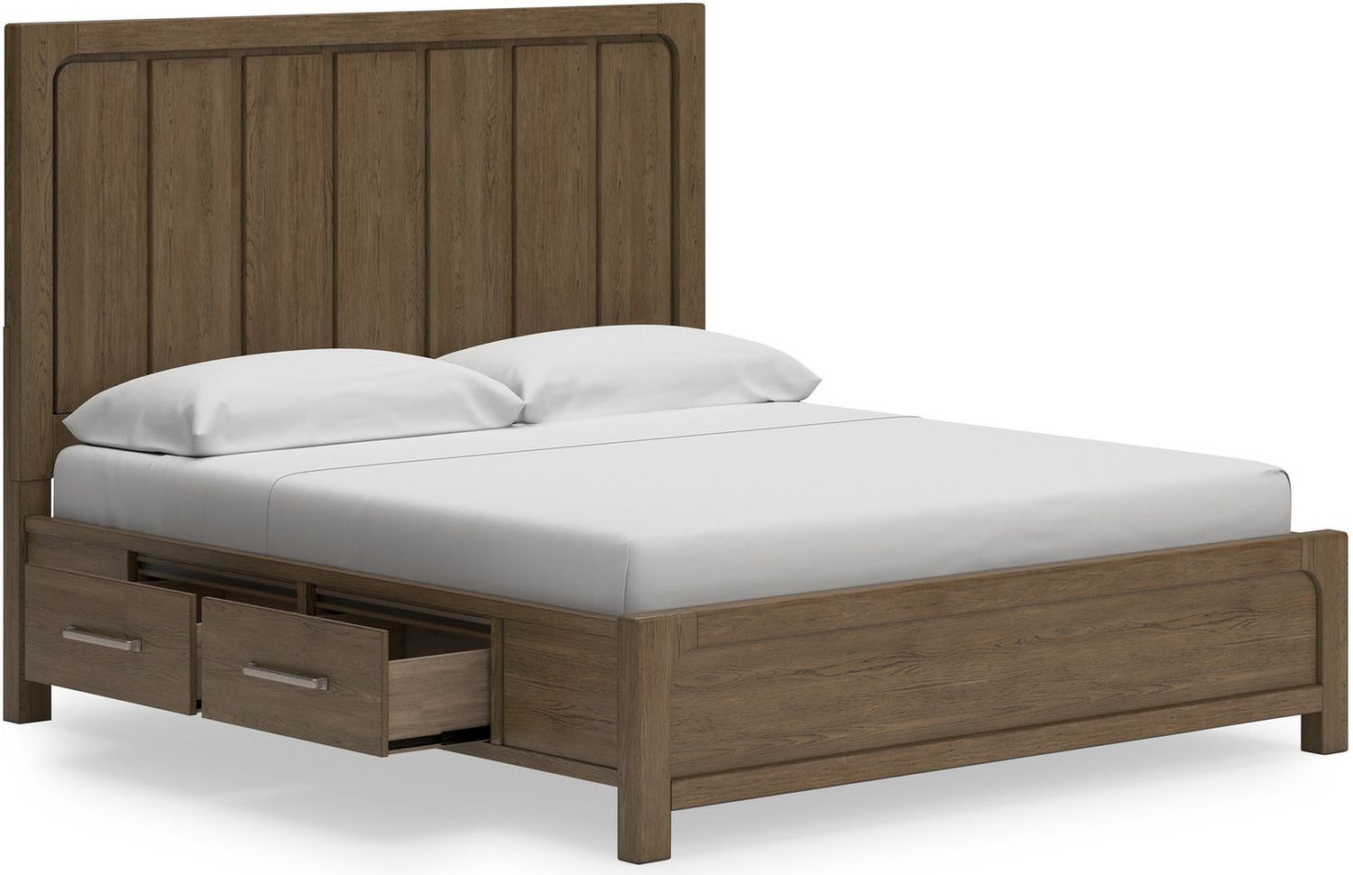 Cabalynn King Panel Bed with Storage In Light Brown B974B8