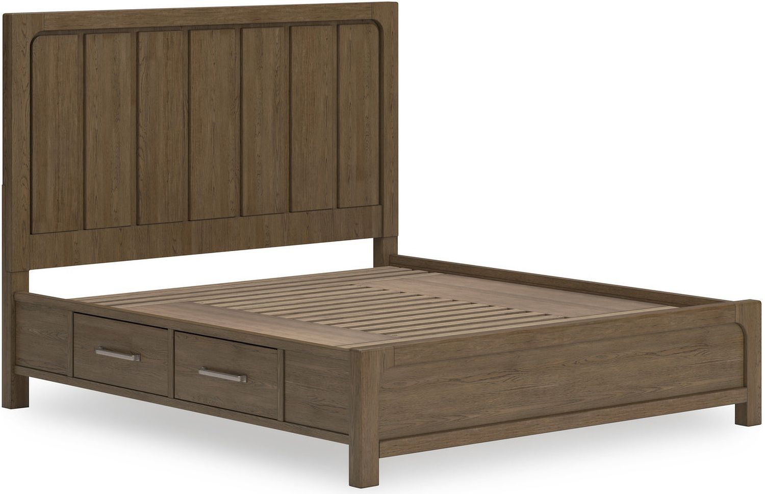 Cabalynn King Panel Bed with Storage In Light Brown B974B8