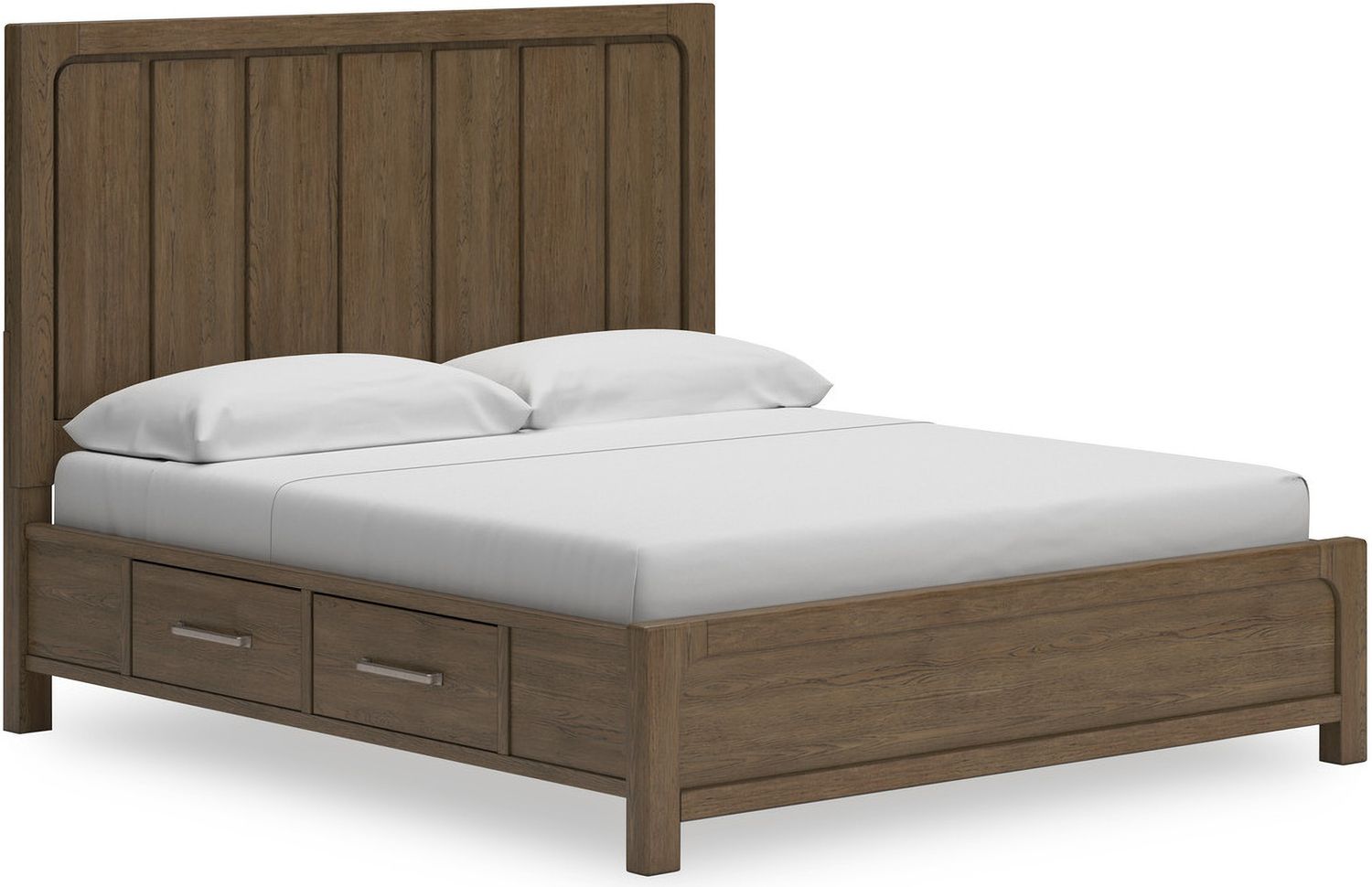 Cabalynn California King Panel Bed with Storage In Light Brown B974B9