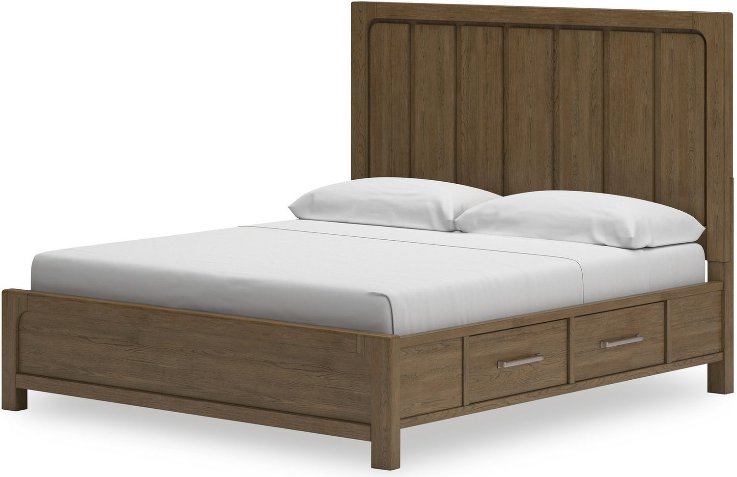 Cabalynn California King Panel Bed with Storage In Light Brown B974B9
