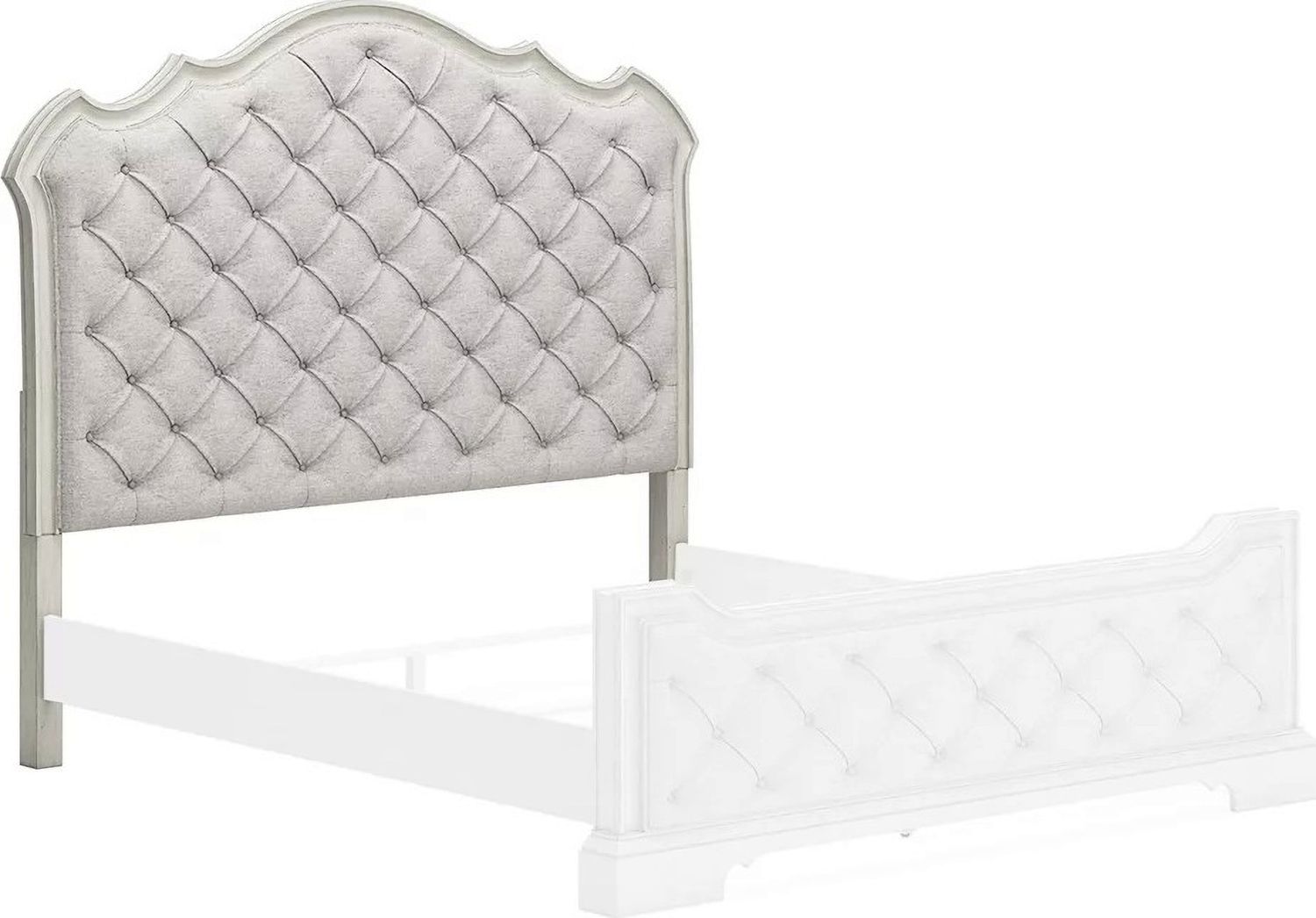 Arlendyne Antique White Queen Upholstered Panel Headboard Only B98057