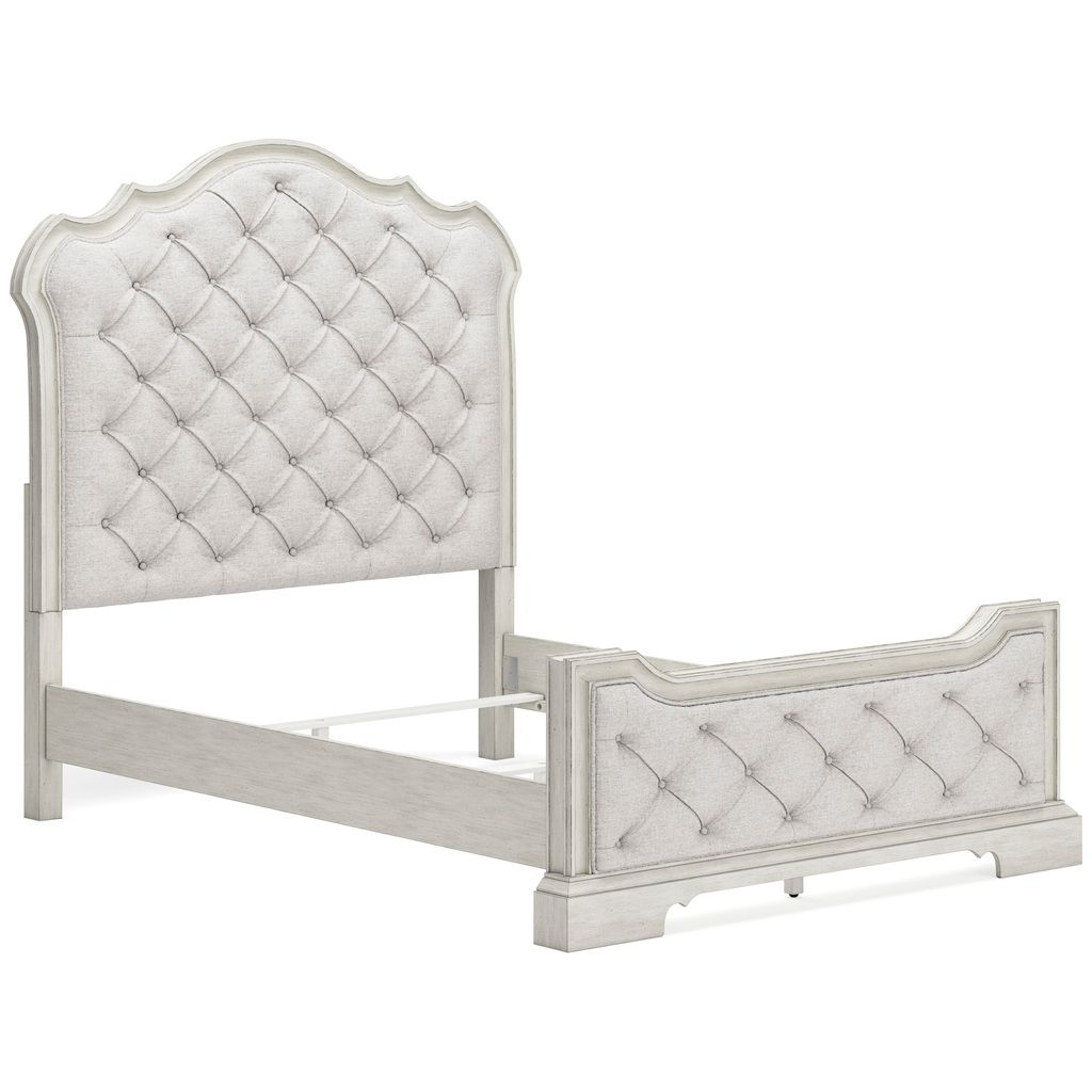 Arlendyne Antique White Queen Upholstered Panel Headboard Only B98057