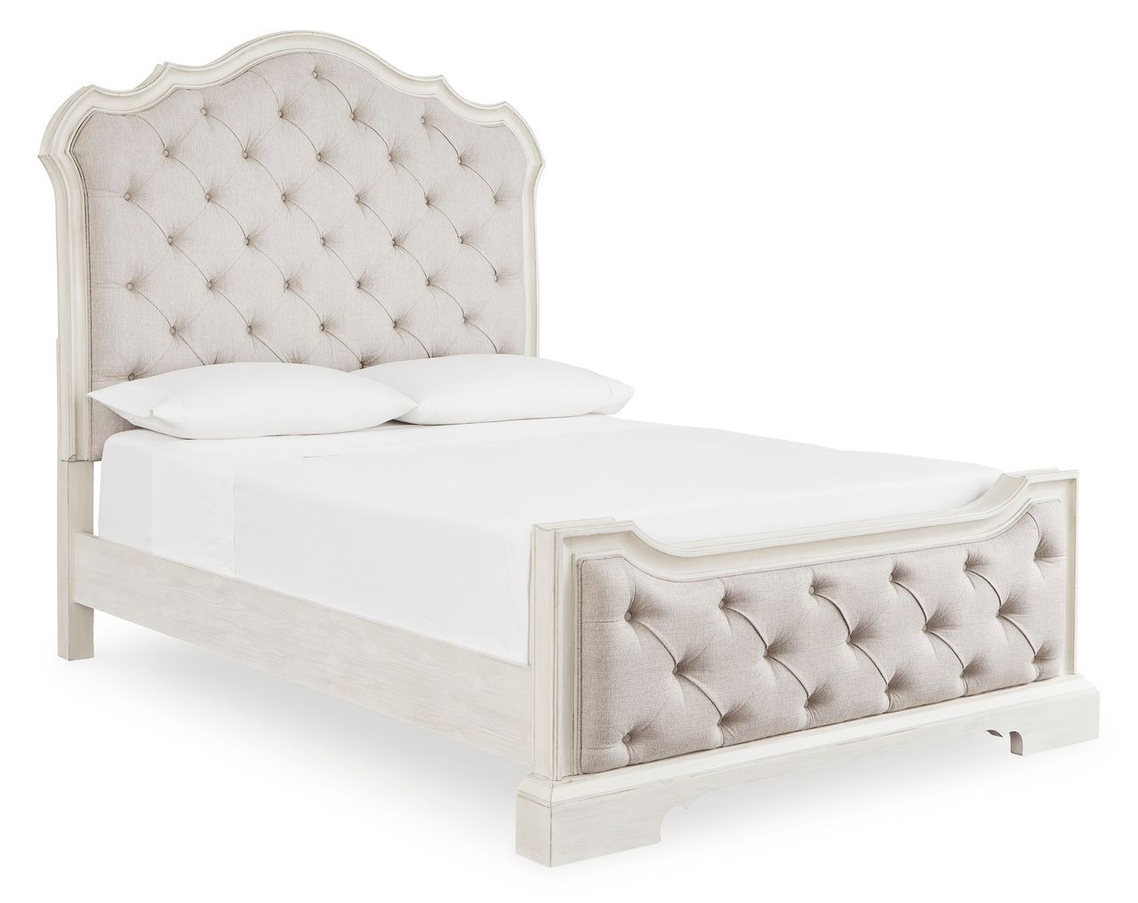 Arlendyne Antique White Queen Upholstered Panel Headboard Only B98057