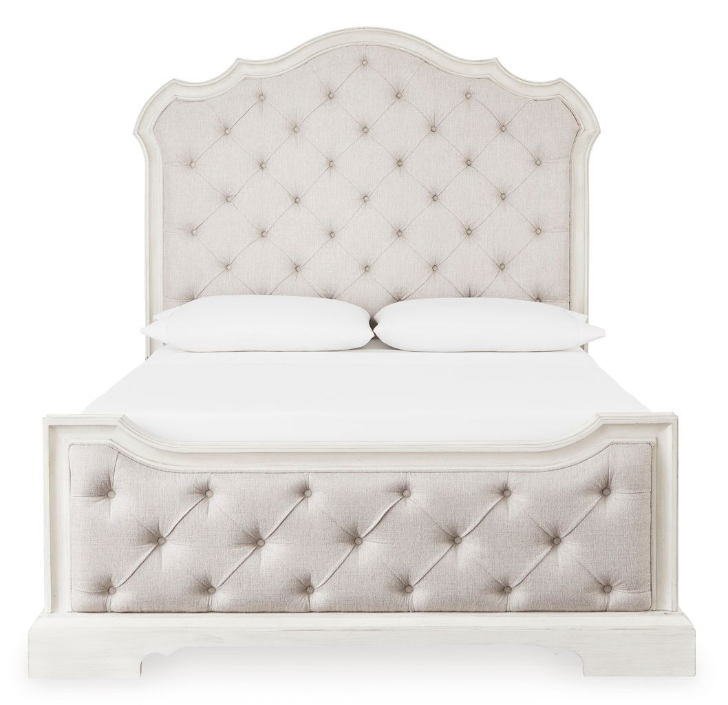 Arlendyne Antique White Queen Upholstered Panel Headboard Only B98057