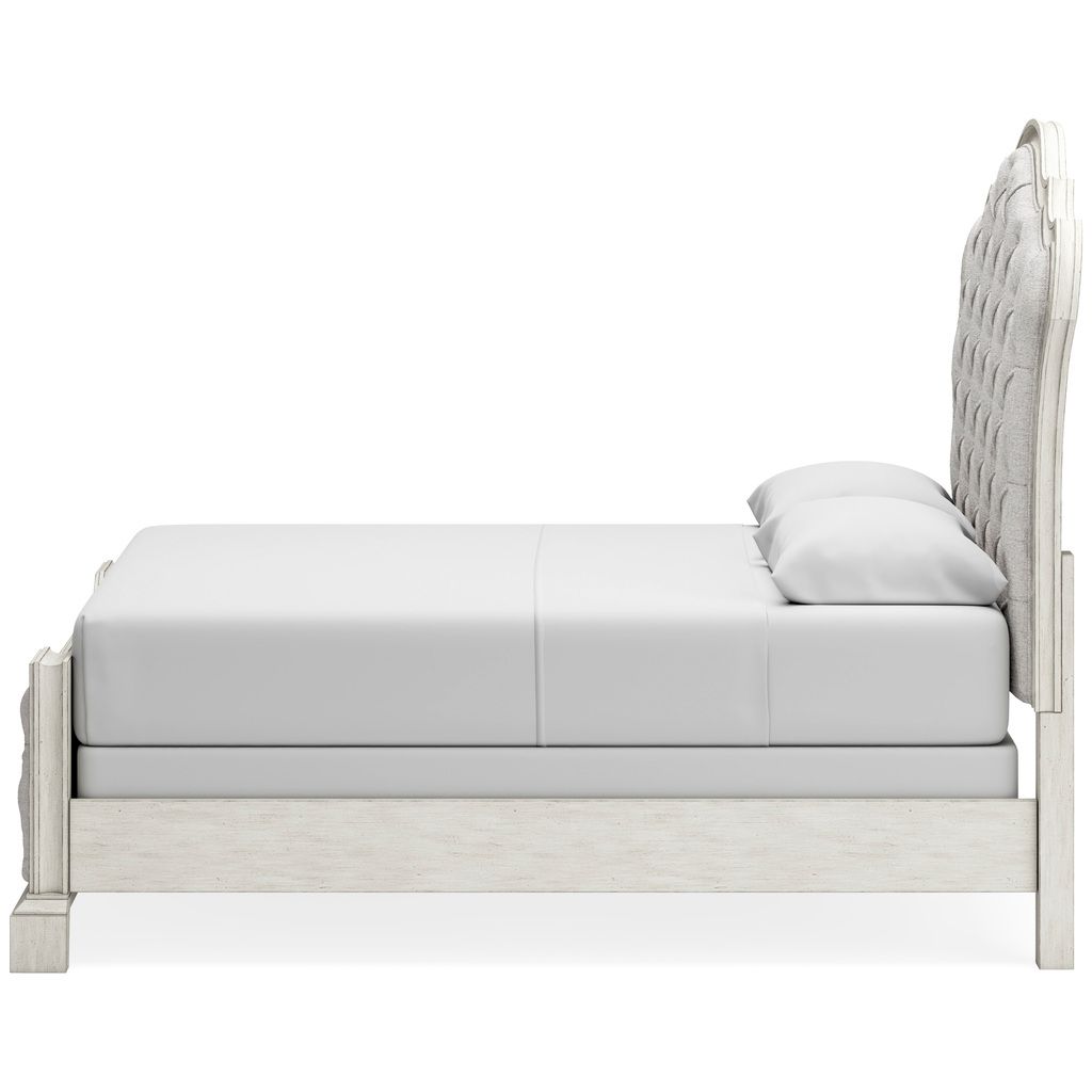 Arlendyne Antique White Queen Upholstered Panel Headboard Only B98057