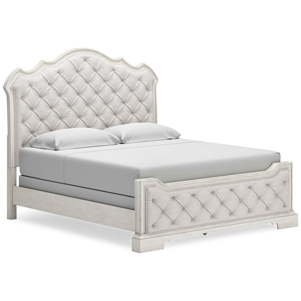 Arlendyne Antique White King/California King Upholstered Panel Headboard Only B98058