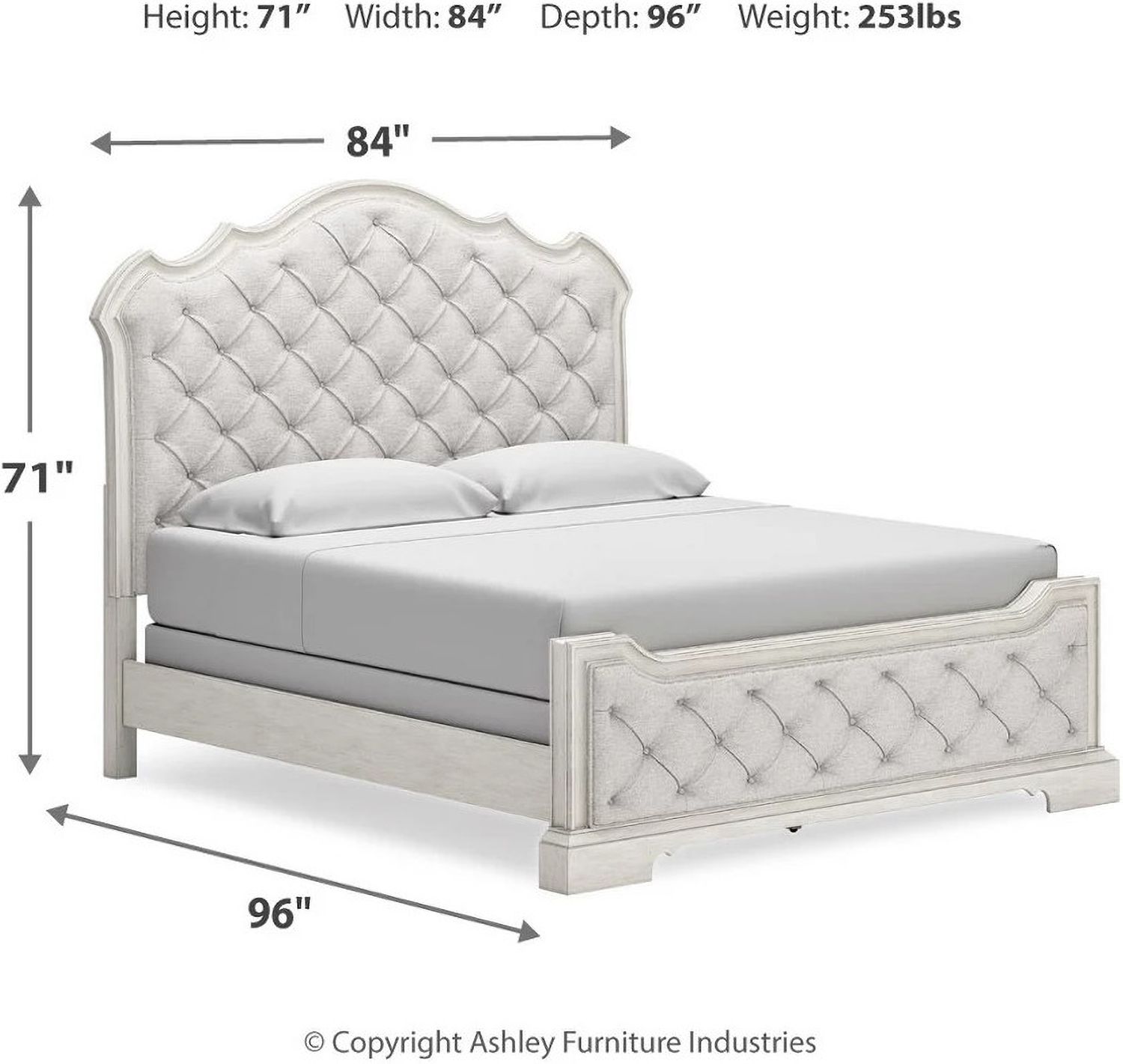 Arlendyne King Upholstered Bed In Antique White B980B4