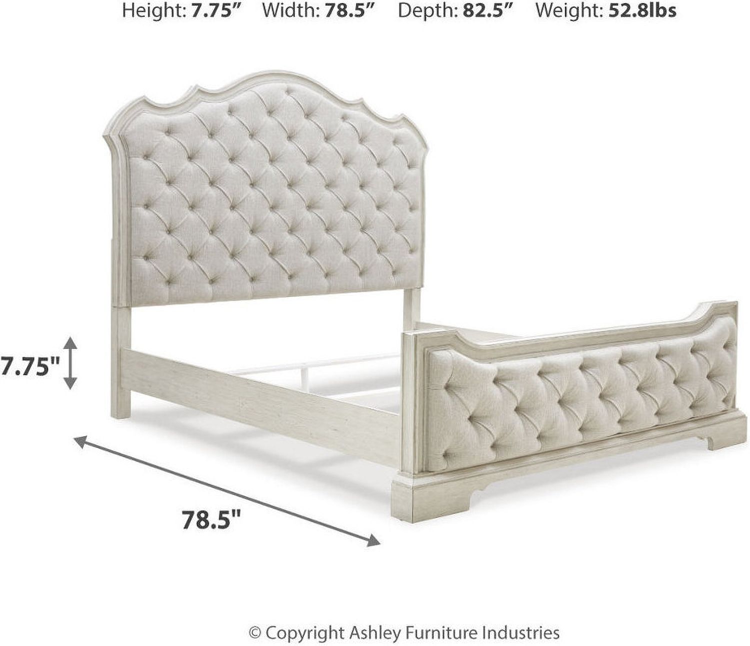 Arlendyne King Upholstered Bed In Antique White B980B4