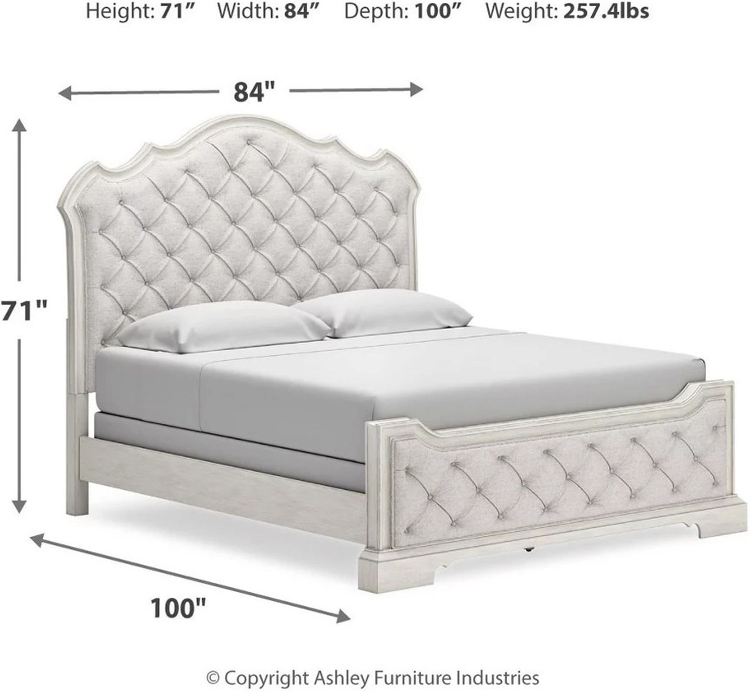 Arlendyne California King Upholstered Bed In Antique White B980B5