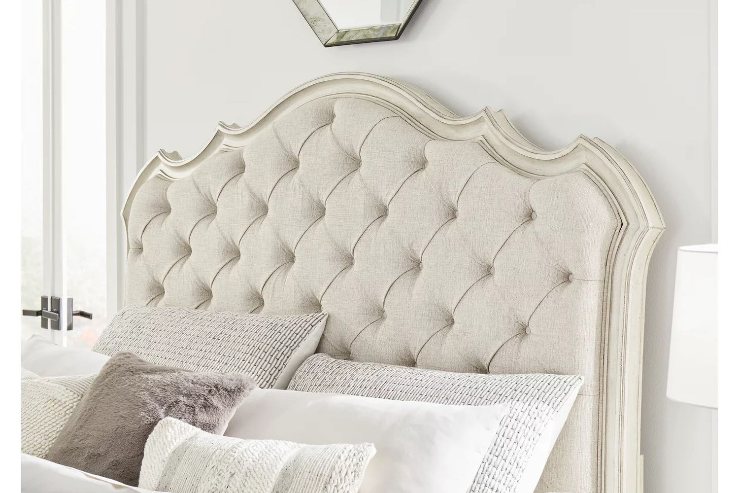 Arlendyne California King Upholstered Bed In Antique White B980B5