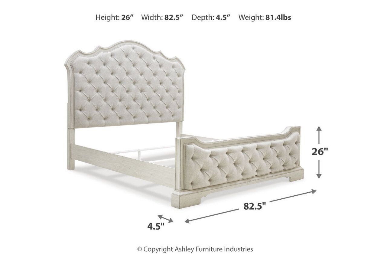 Arlendyne California King Upholstered Bed In Antique White B980B5