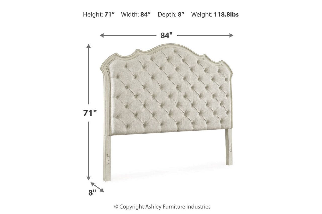 Arlendyne California King Upholstered Bed In Antique White B980B5