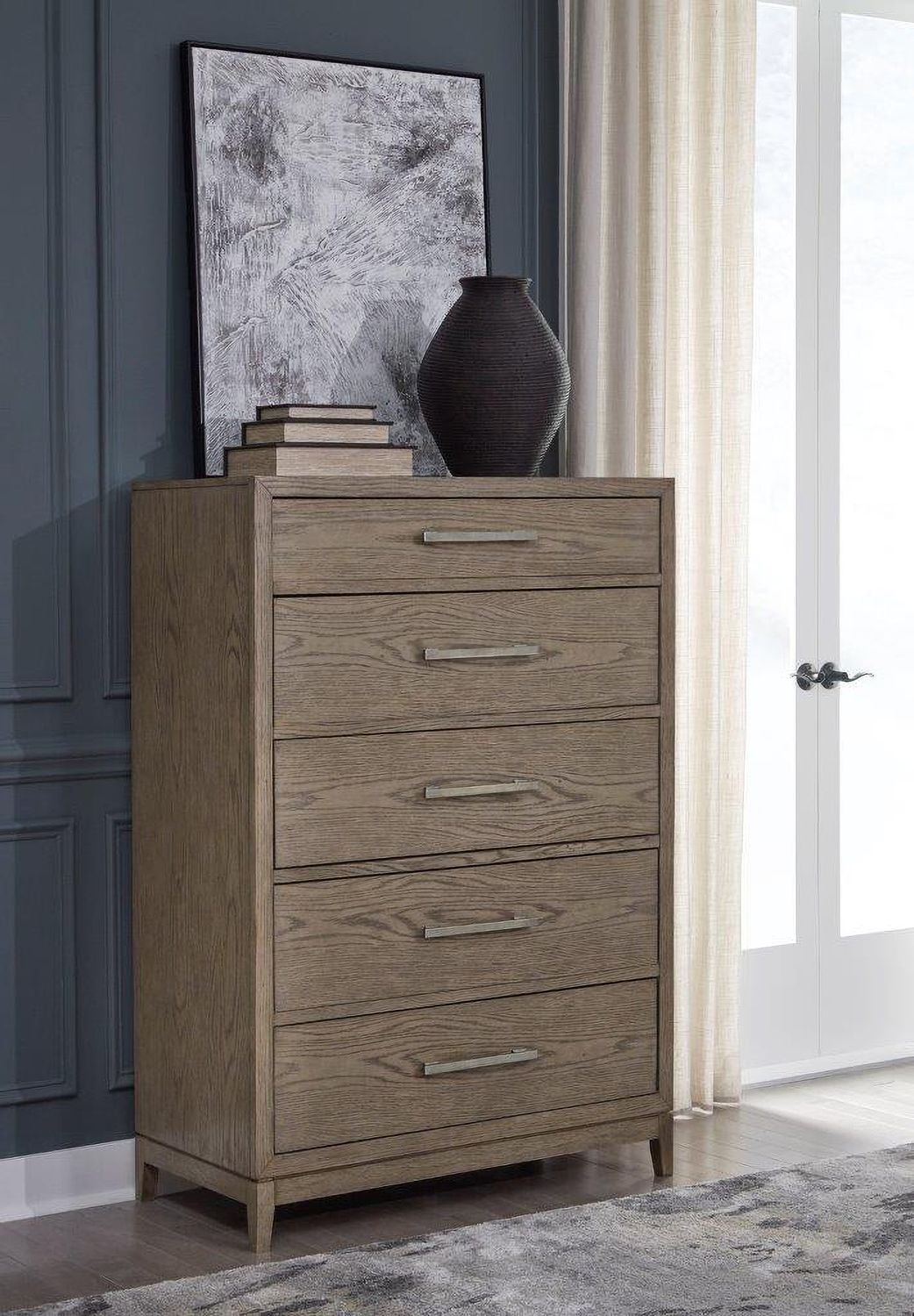 Chrestner Grey Five Drawer Chest B98346