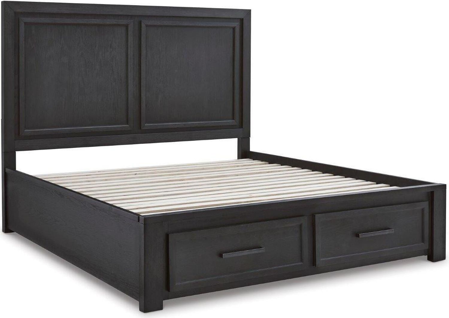 Foyland Black And Brown King Panel Storage Bed B989B4