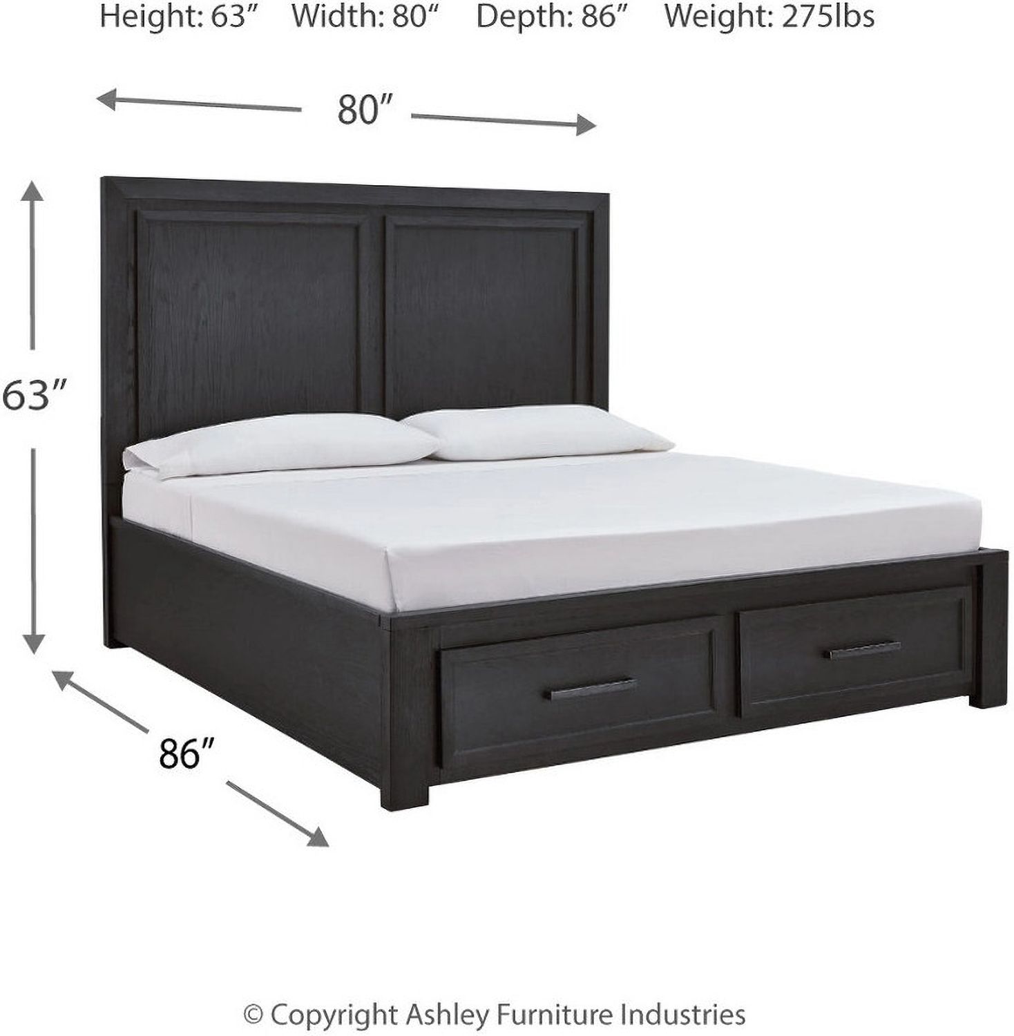 Foyland Black And Brown King Panel Storage Bed B989B4