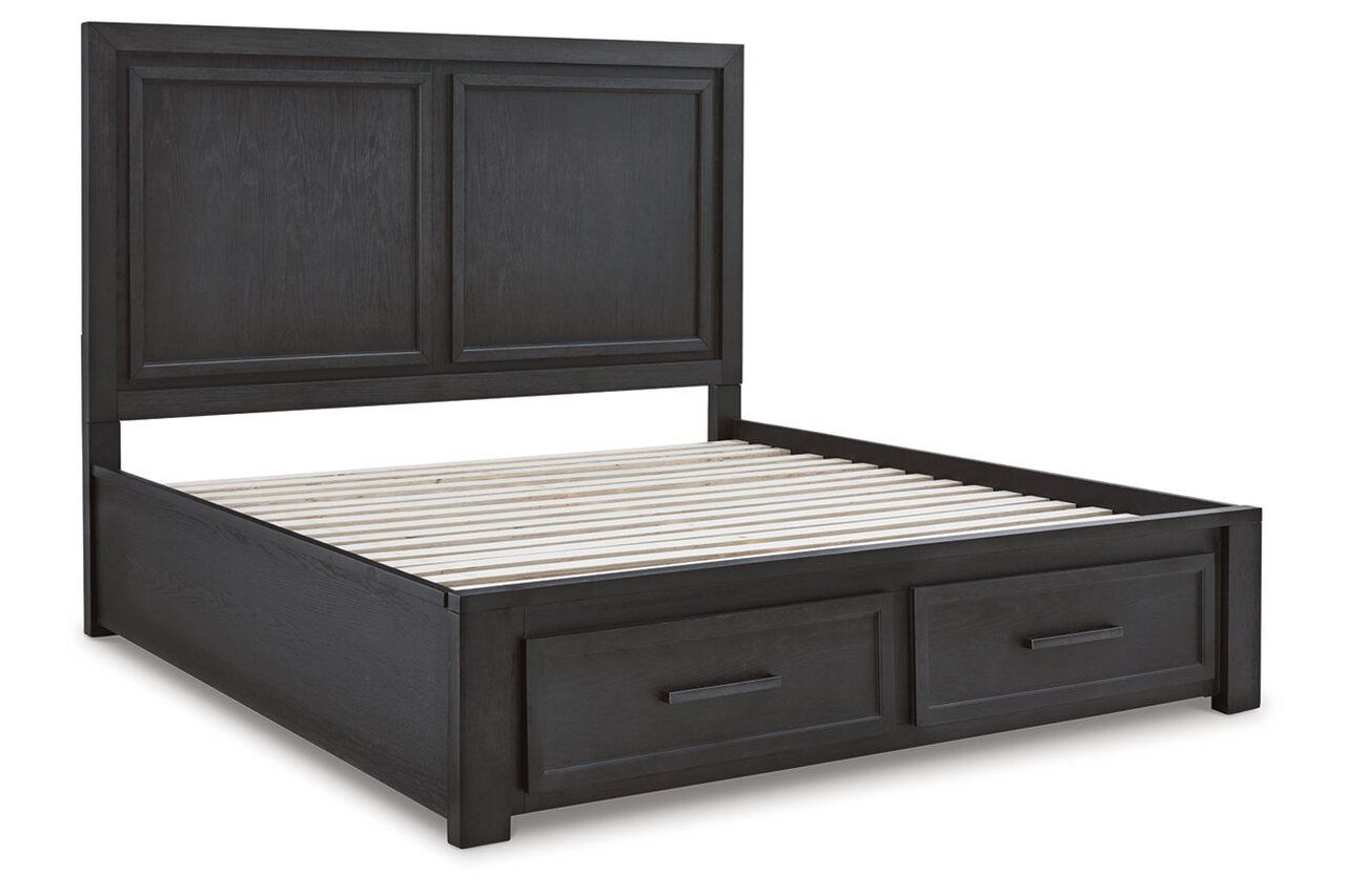 Foyland Black And Brown King Panel Storage Bed B989B4