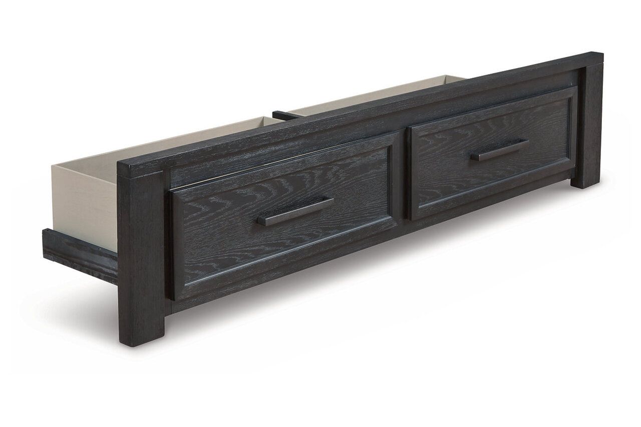 Foyland Black And Brown King Panel Storage Bed B989B4