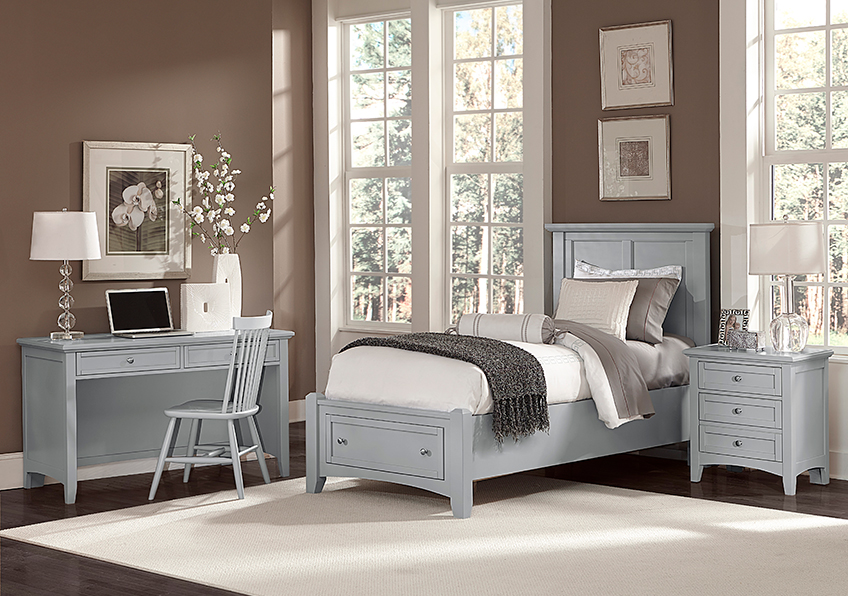 Bonanza Full, Queen, & King Mansion Storage Bed - Grey Finish in Queen - BB26-558-050B-502-555 BB26558050B502555