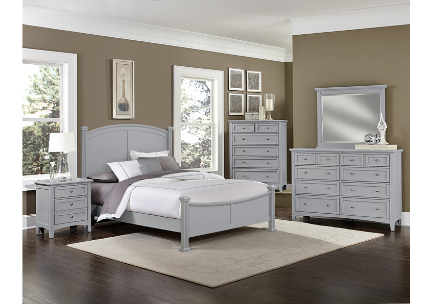 Bonanza Queen & King Poster Bed - Grey Finish in King - BB26-667-766-922-MS1 BB26667766922MS1