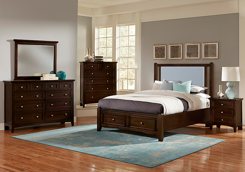 Bonanza Upholstered Storage Bed - Blue in Queen - BB27-551-053-050B-502-555 BB27551053050B502555