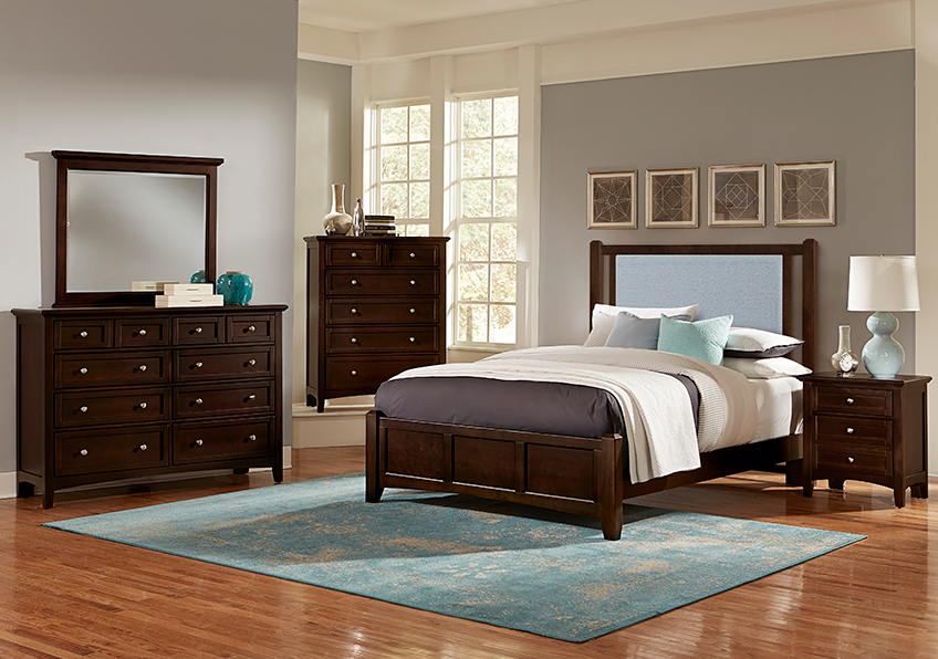 Bonanza Upholstered Bed - Blue in Queen - BB27-551-053-855-922 BB27551053855922