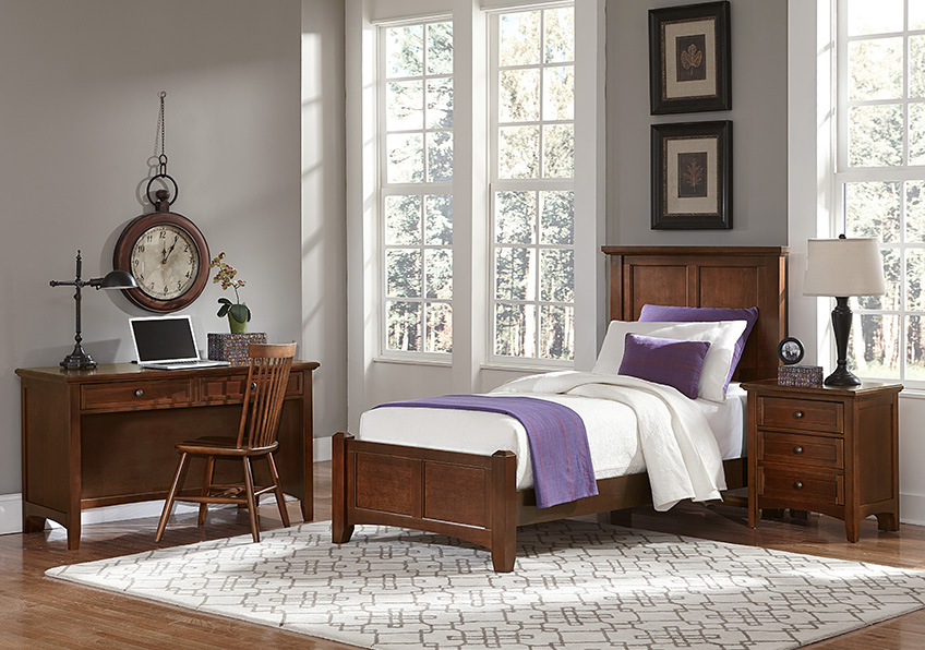 Bonanza Twin Mansion Bed - Cherry Finish - BB28-338/833/900, BB28-552/255/911, BB28338833900BB28552255911