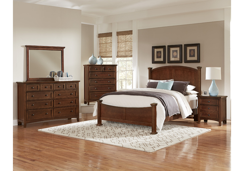 Bonanza Queen & King Poster Bed - Cherry Finish in Queen - BB28-557-755-922 BB28557755922