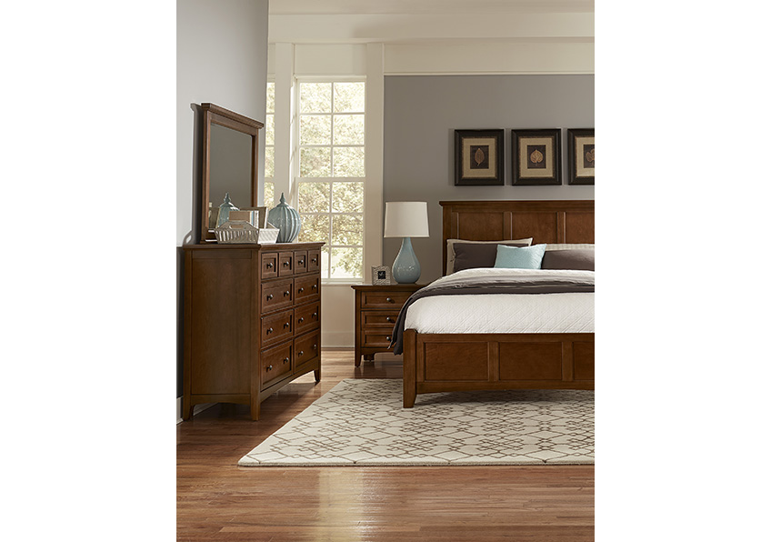 Bonanza Full ,queen, & King Mansion Bed - Cherry Finish - BB28-558/855/922 BB28558855922