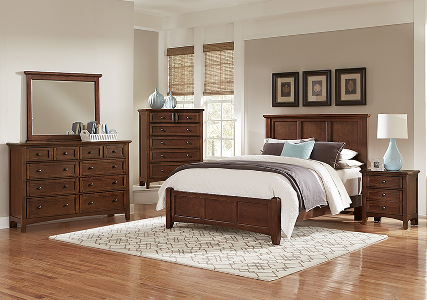Bonanza Full ,queen, & King Mansion Bed - Cherry Finish - BB28-558/855/922 BB28558855922