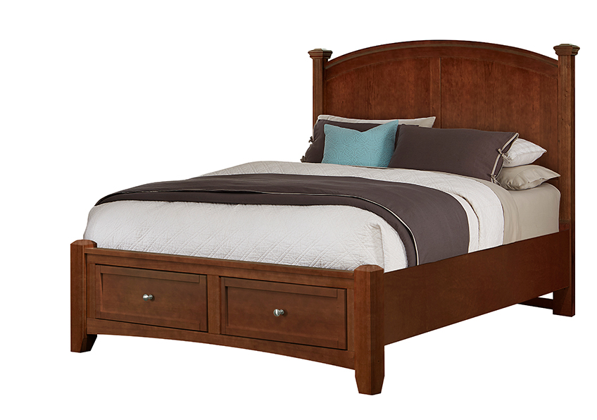 Bonanza Queen, & King Poster Storage Bed - Cherry Finish in King - BB28-667-066B-502-666 BB28667066B502666