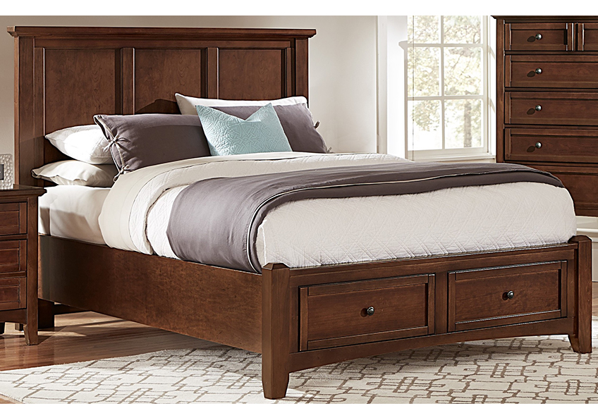 Bonanza Full, Queen, & King Mansion Storage Bed - Cherry Finish in King - BB28-668-066B-502-666 BB28668066B502666