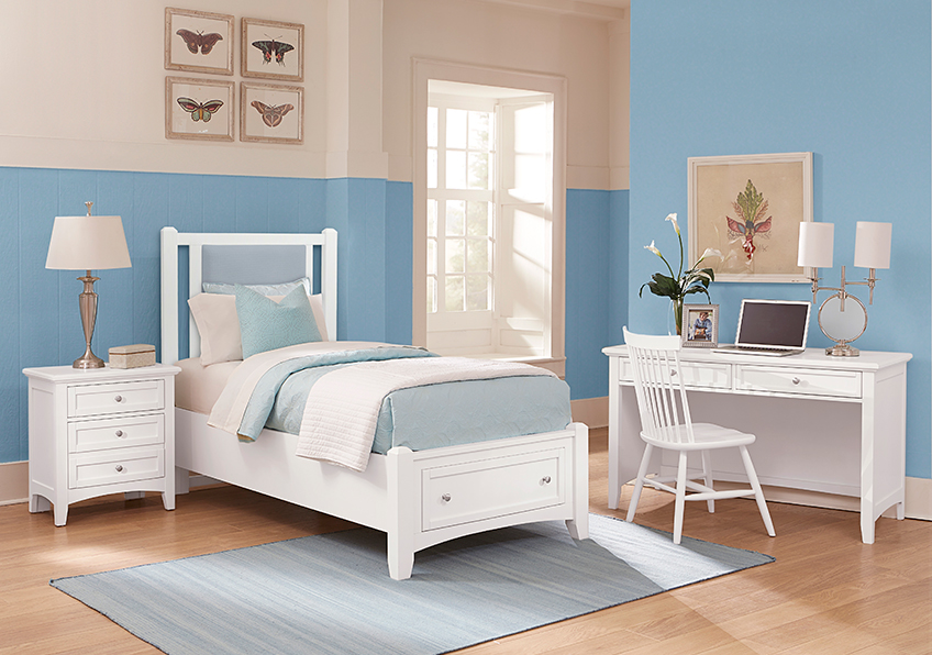 Bonanza Twin Upholstered Storage Bed 3/3 - Blue in Twin - BB29-331-033-033B-302-333 BB29331033033B302333