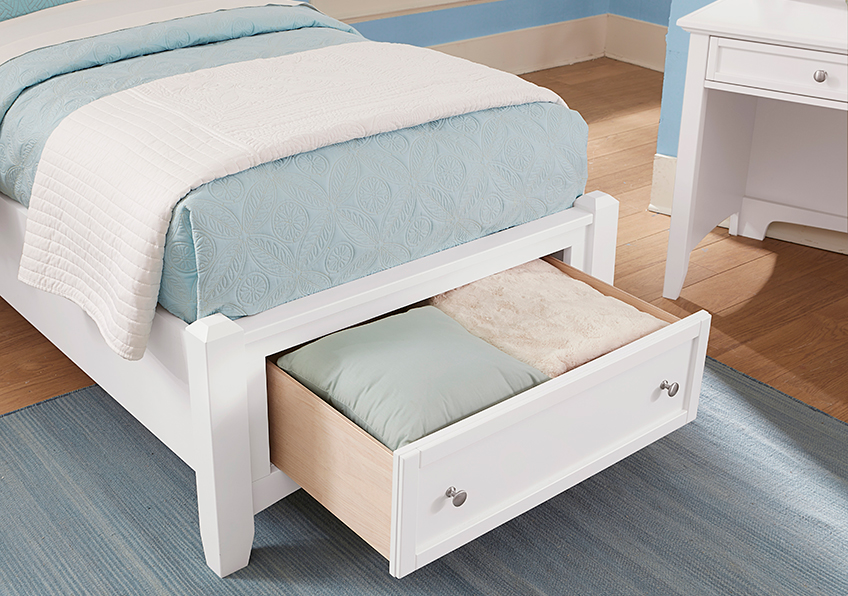 Bonanza Twin Mansion Storage Bed - White Finish in Twin - BB29-338-033B-302-333 BB29338033B302333