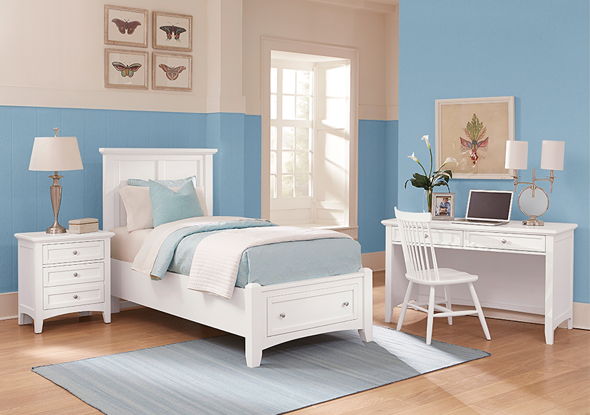 Bonanza Twin Mansion Storage Bed - White Finish in Twin - BB29-338-033B-302-333 BB29338033B302333