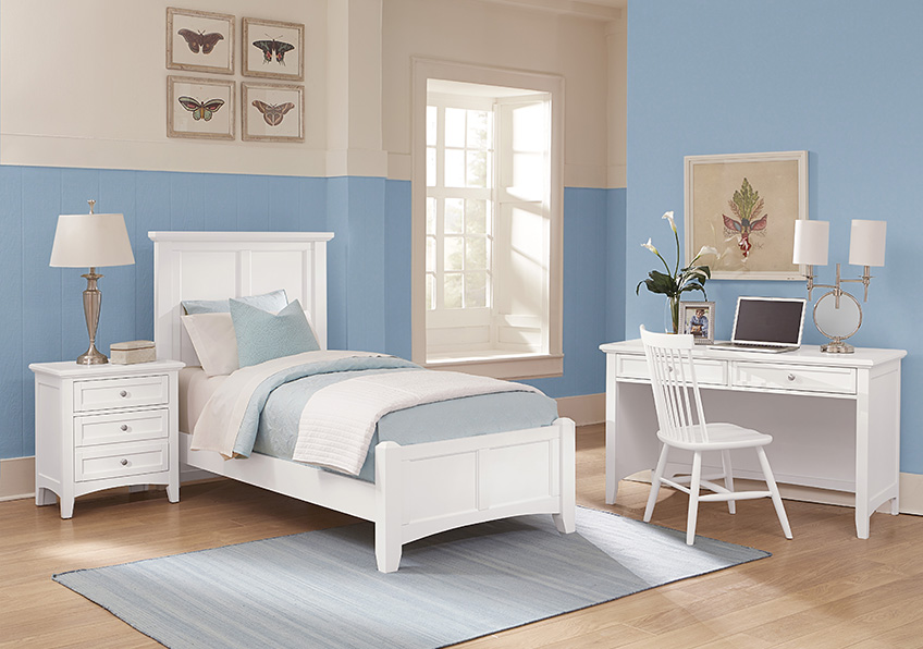 Bonanza Twin Mansion Bed - White Finish - BB29-338/833/900, BB29-552/255/911, BB29338833900BB29552255911