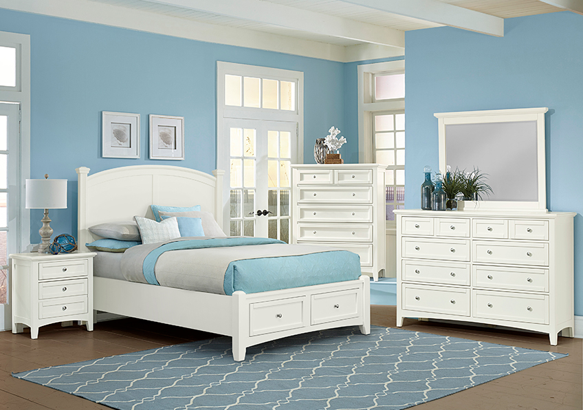 Bonanza Queen & King Poster Storage Bed - White Finish in Queen - BB29-557-050B-502-555 BB29557050B502555
