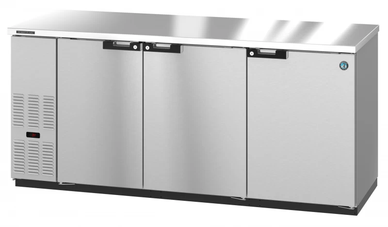 BB80-G-S, Refrigerator, Three Section Back Bar Back Bar, Glass DoorsTitle BB80GS