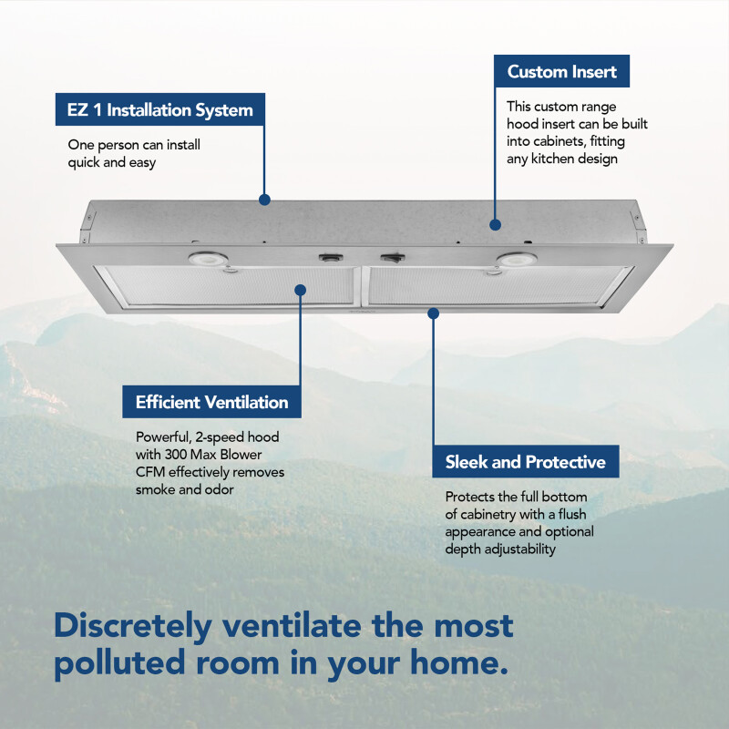 24-Inch Built-In Power Pack Insert w/ Easy Install System, 300 Max Blower CFM view 3