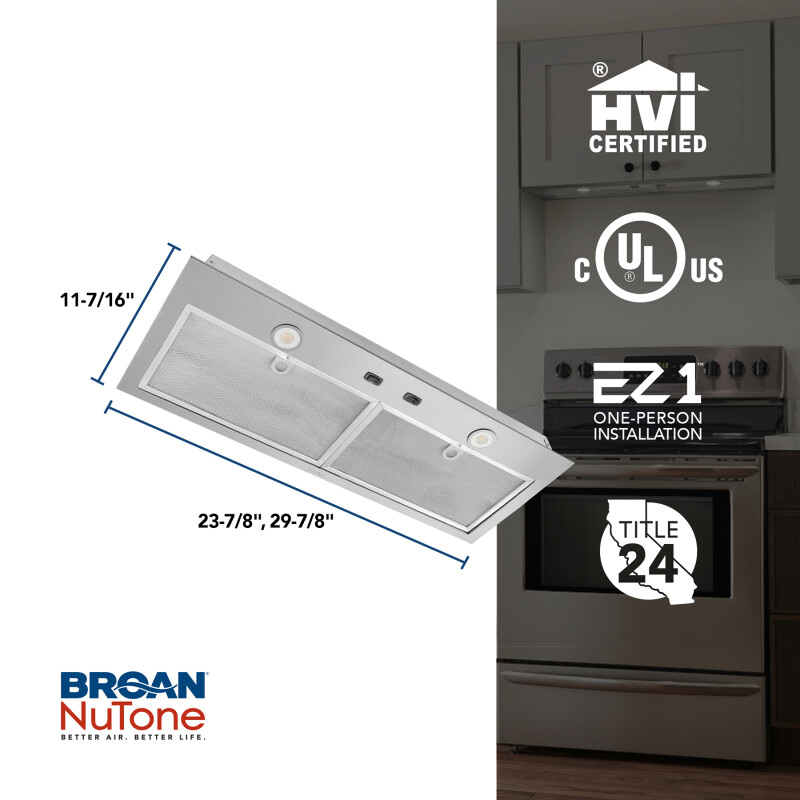 24-Inch Built-In Power Pack Insert w/ Easy Install System, 300 Max Blower CFM view 6