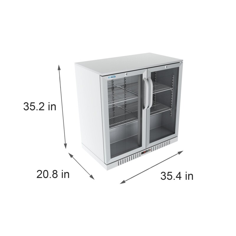 35 in. Two-Door Back Bar Refrigerator - 7.4 Cu Ft BC2DSWSS, product image 7 of 10