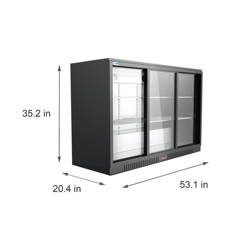 53 in. Three-Door Back Bar Refrigerator - 11.3 Cu Ft BC3DSLBK, product image 8 of 9