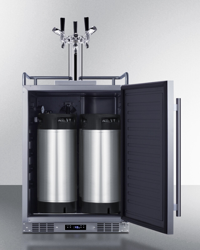 24" Wide Built-In Outdoor Commercial Beer Kegerator BC74OSCOMTRIPLE