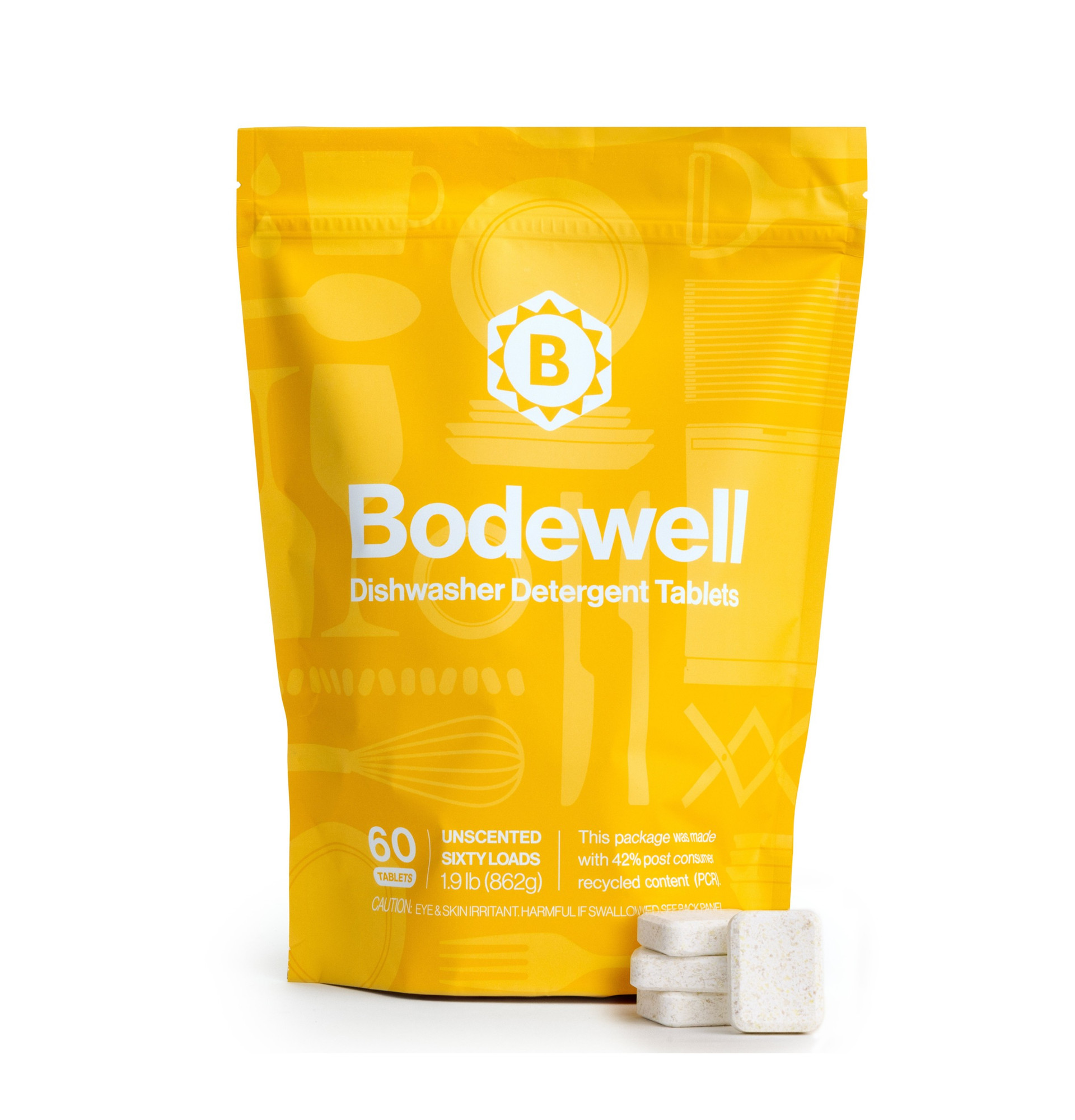 Bodewell Unscented Dishwasher Detergent Tablets, 60 Count BCDD060PTNUA