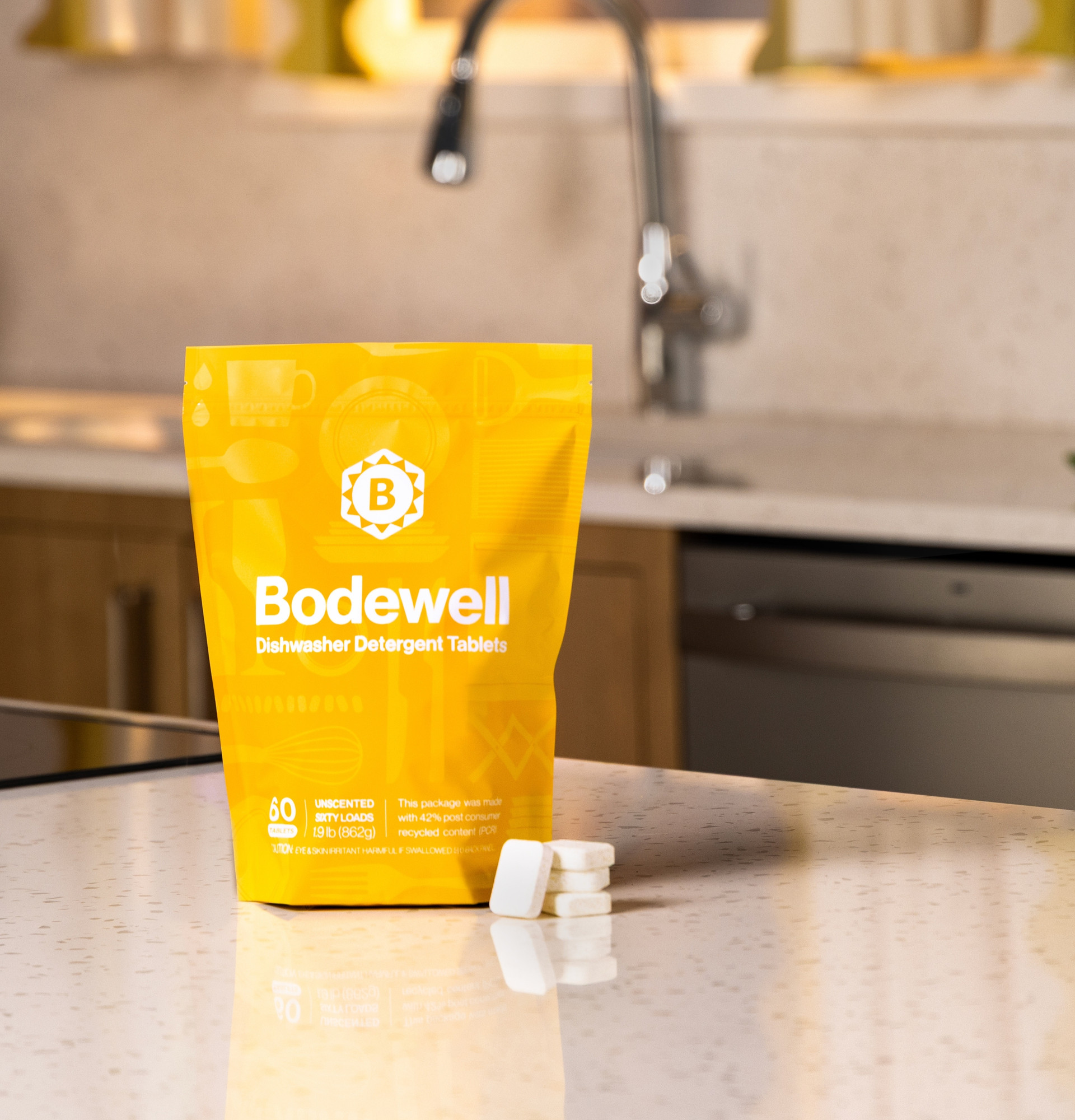 Bodewell Unscented Dishwasher Detergent Tablets, 60 Count BCDD060PTNUA